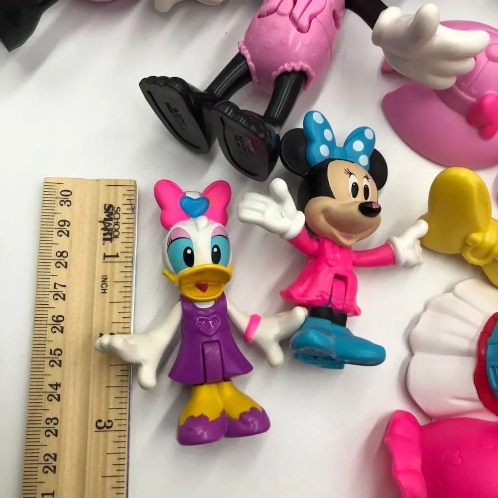 Disney Minnie & Mickey Mouse Movable Figures Lot Assorted Clothes & Accessories